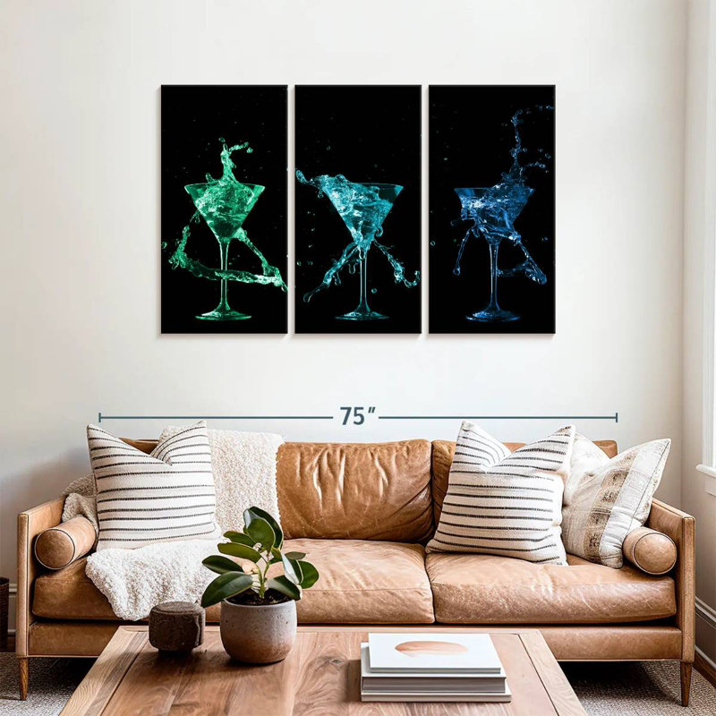 Yarlin Martini Cocktails Spill, 36" H x 57" W