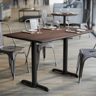 30" x 48" Commercial Seamless Surface Tabletop with Table Height Dual T Bases