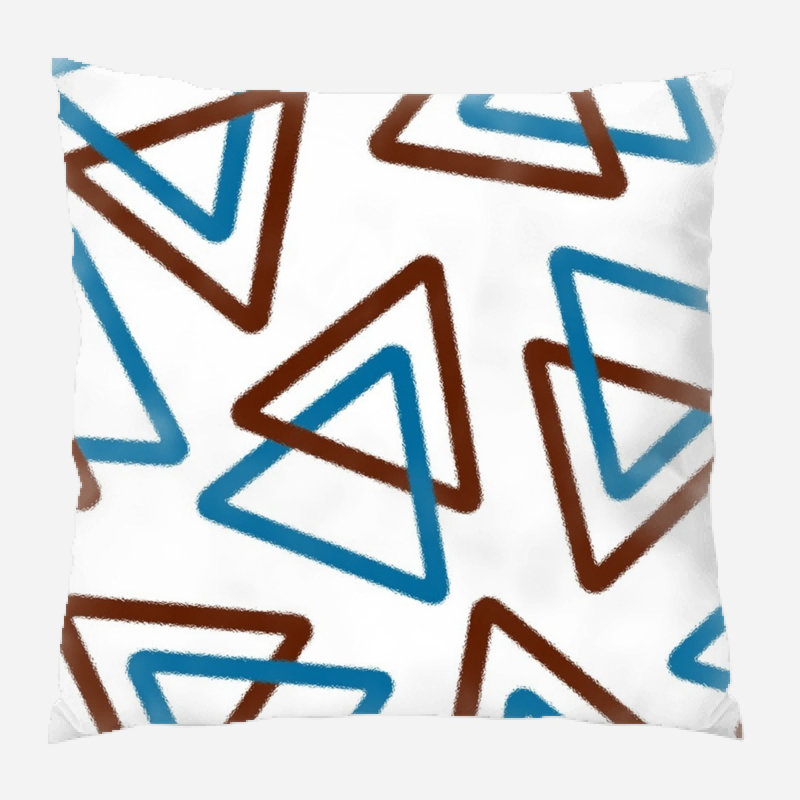 Coussin design, Bleu / Brun