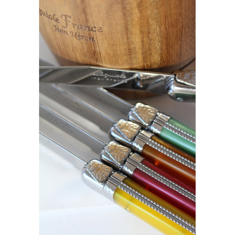 Laguiole 6 Piece Stainless Steel Steak Knife Set, Multi Colour