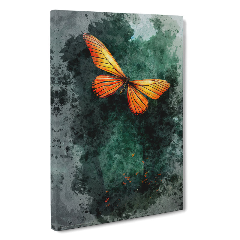 Butterfly In Watercolour No.2 - Painting, 50cm H x 35cm W x 3cm D, No Matte, Wrapped Canvas
