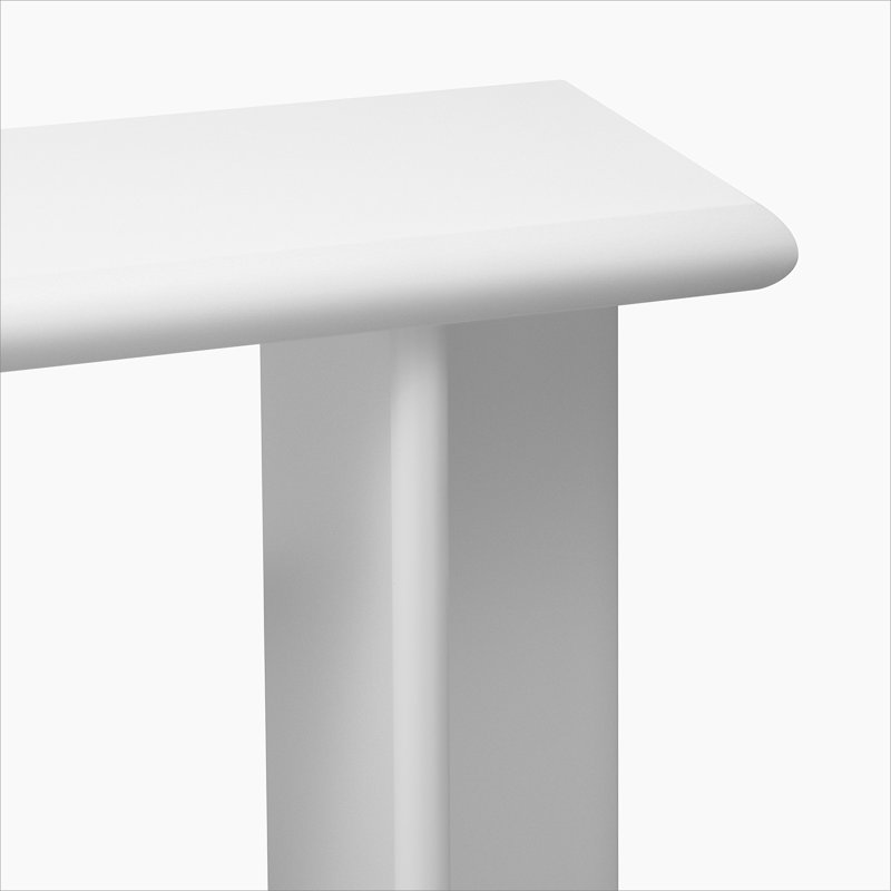 Table d'entrée élégante et moderne avec pieds en L distinctifs, parfaite pour le vestibule, le couloir, le salon, le vestibule et le couloir