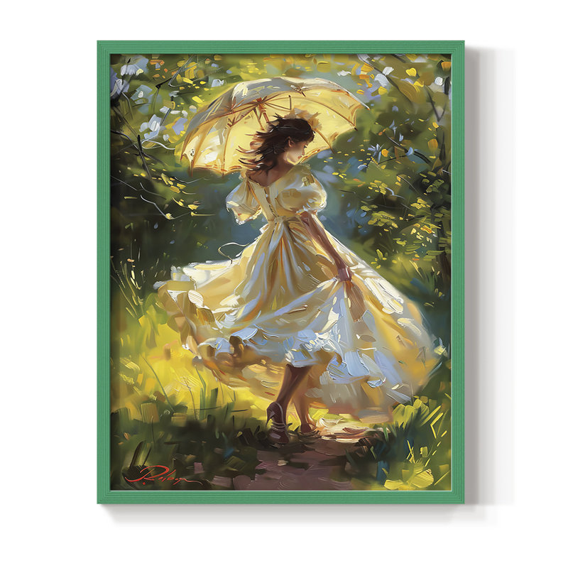 «WOMEN Series DCC», reproduction encadrée - bois massif, H 15 po x l 12 po, Vert