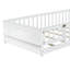 Lit simple blanc sur pied avec porte-livres et porte intégrés-667892205