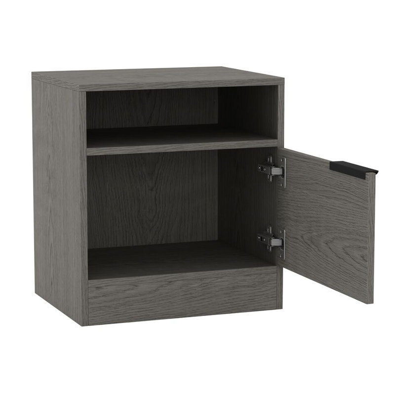 Swathi 114.3cm W Solid Wood Bedside Table, Cedar Grey