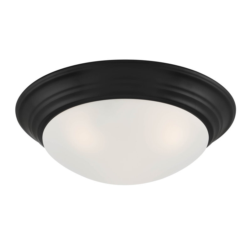 Jipp Glass Flush Mount, Matte Black