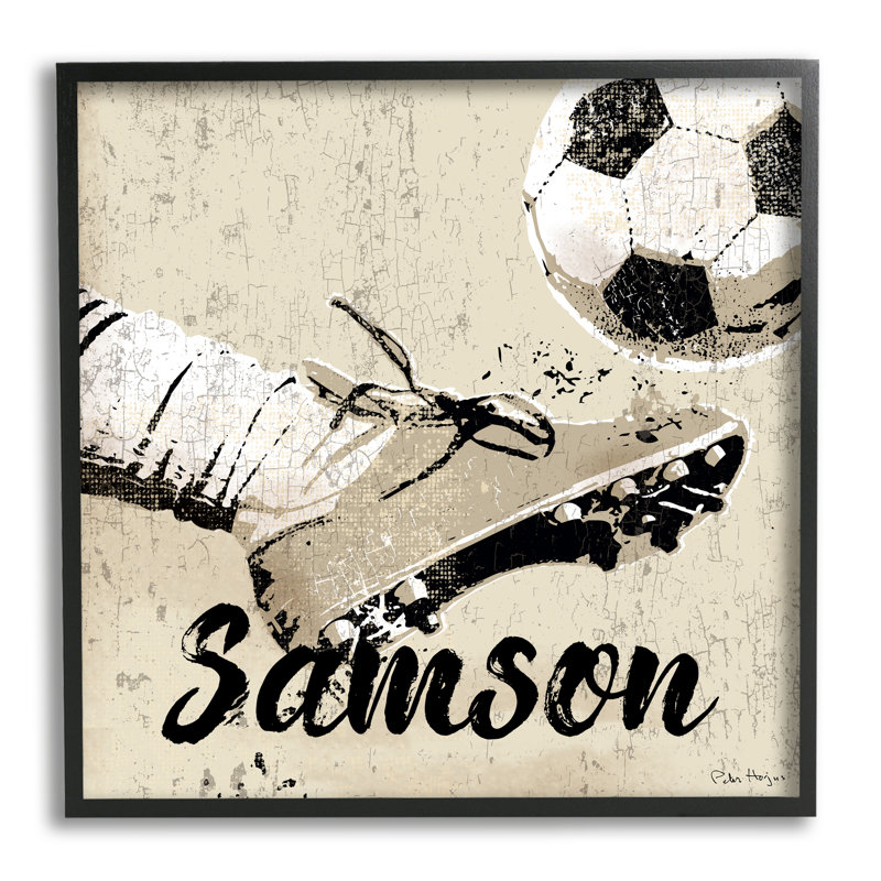 Art mural personnalisé Kick soccer ball cmw-098, Oui, Giclée encadrée noir minuit, H 12 po x l 12 po