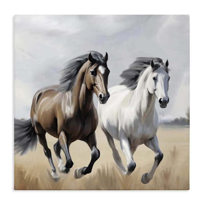 «Wild Run Twin Horses», conception par Kim Allen, H 36 po x l 36 po