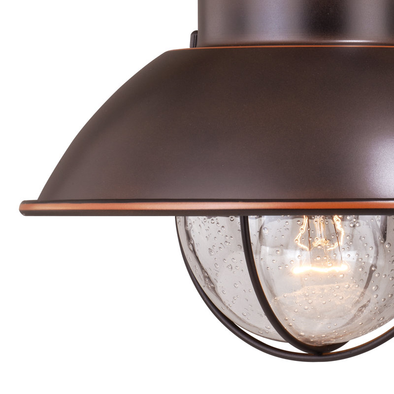 Luminaire de grange en verre bullé pour l'extérieur éclairant du crépuscule à l'aube Emestine, H 9 po x l 8,25 po x P 11 po
