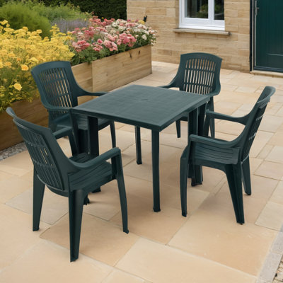 Rapino Square Table with 4  Chairs Garden Set