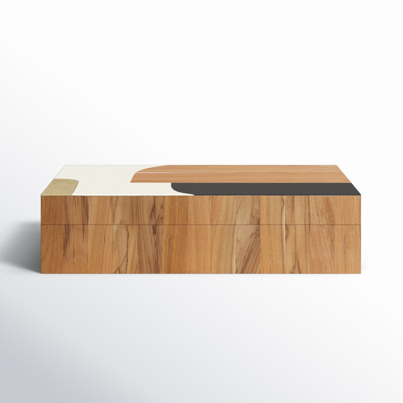Inlaid Decorative Box, 2.25" H x 5.25" W x 9" D