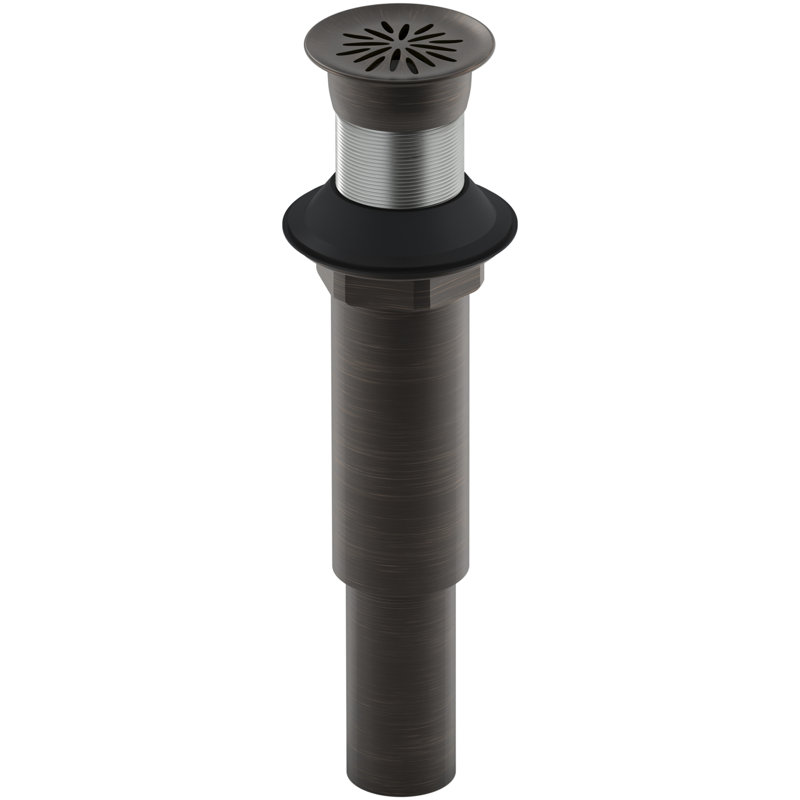 Decorative 1.25" Grid Bathroom Sink Drain Without Overflow, Oil Rubbed Bronze