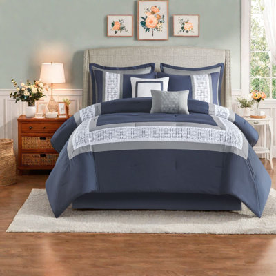 Ensemble de literie pour très grand lit en polyester, style maison moderne brodé