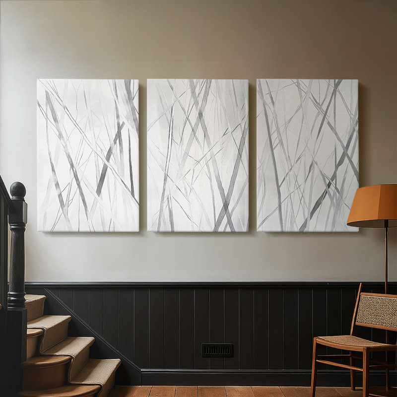 ABSTRACT Series DCCCLI  -Custom Wrapped Gallery Canvas - 3 Pieces, 36" H x 72" W