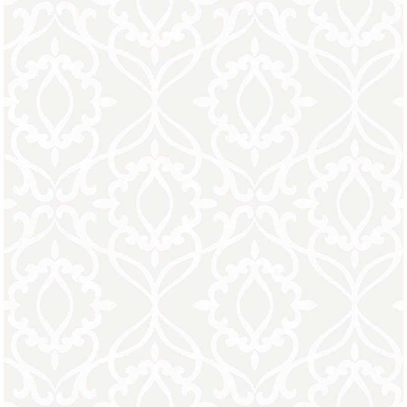 Aliyah 10m x 53cm Wallpaper Roll, White