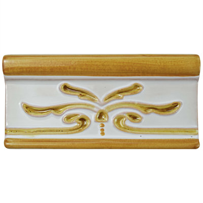 Novecento Cenefa Evoli 5.1" x 2.6" Glossy Ceramic Bullnose Tile Trim