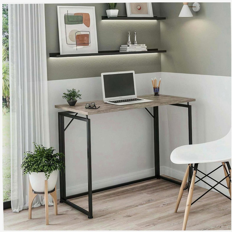 Bureau pliant peu encombrant, gris