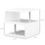 Table d'appoint blanche en forme de S, côté moderne de 20 po avec rangement et tablette tendance, option de décoration polyvalente