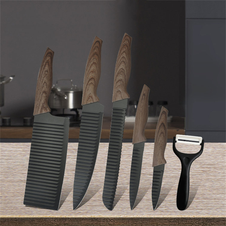 Wuyi 6 Piece Stainless Steel Knife Block Set
