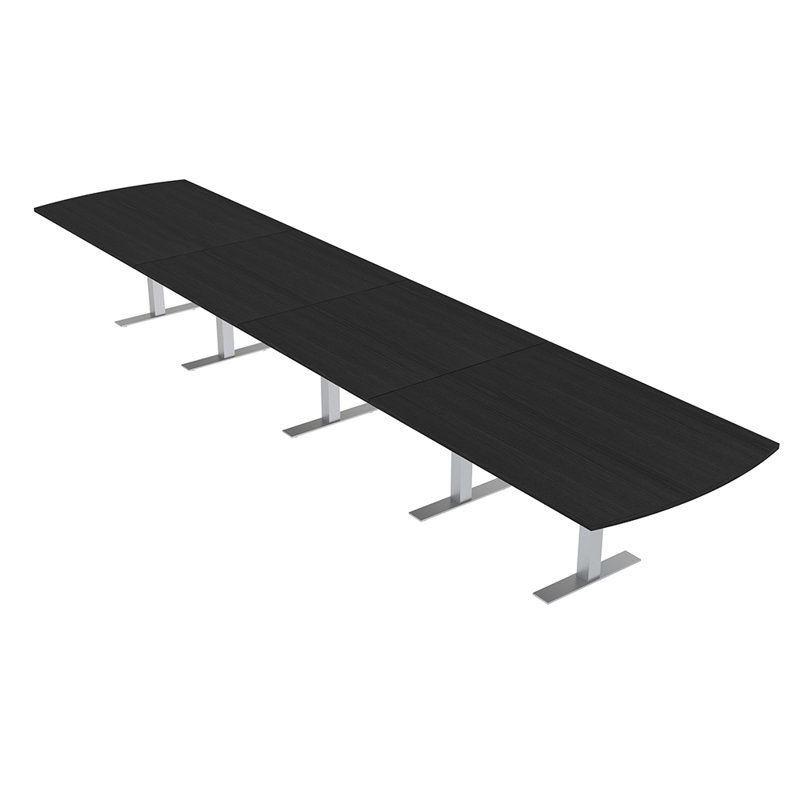Table de conférence Pavert Arc, Argent argent, Cyprès noir, H 30 po x l 216 po x P 48 po