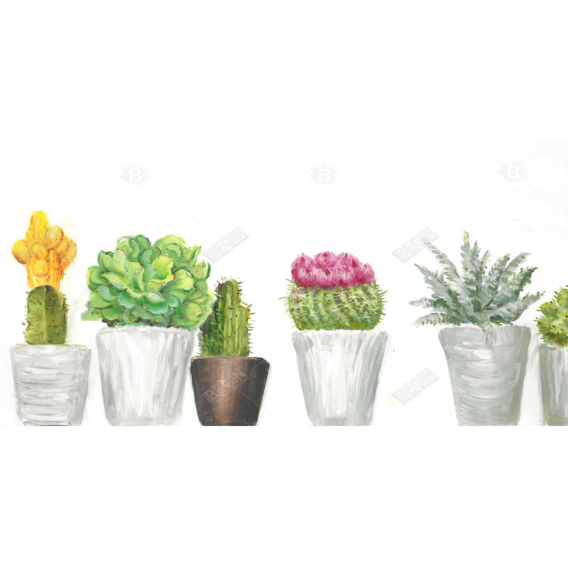 Mini cactus and succulents - 15.75"x31.50" Desk mat
