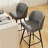 Modern Swivel Upholstered Counter Stool with Durable Metal Frame-381886299