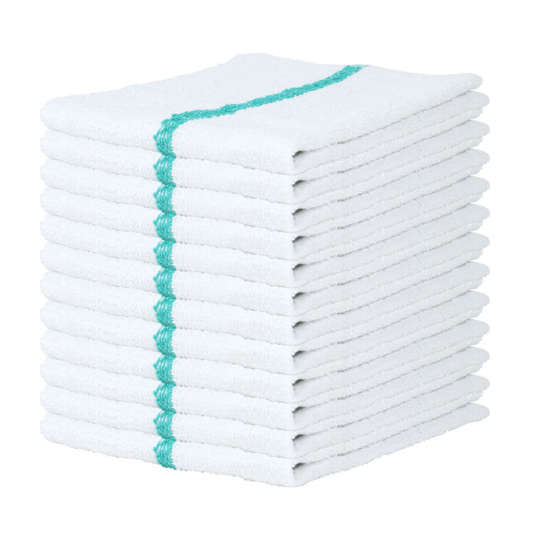 Qwick Wick 12-Piece Bar Mop Towels (Set of 12) Latitude Run Color: Green/White