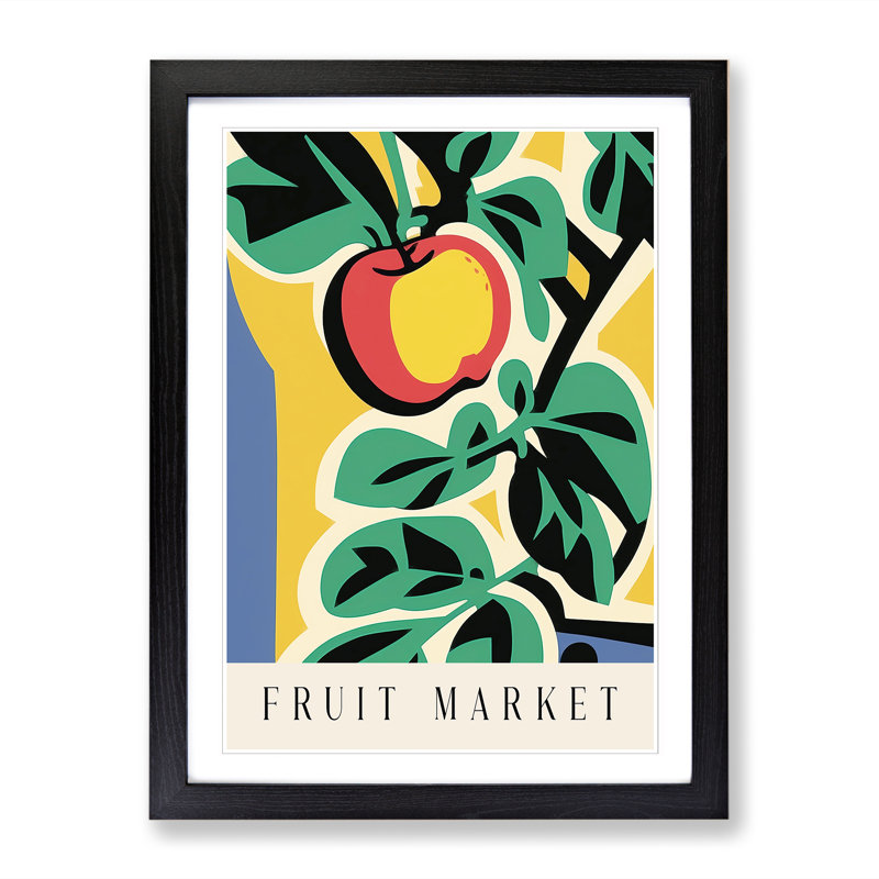 Apple Fruit Market Exhibition Vol.5 - Single Picture Frame Print on Wood, 34cm H x 25cm W x 2cm D