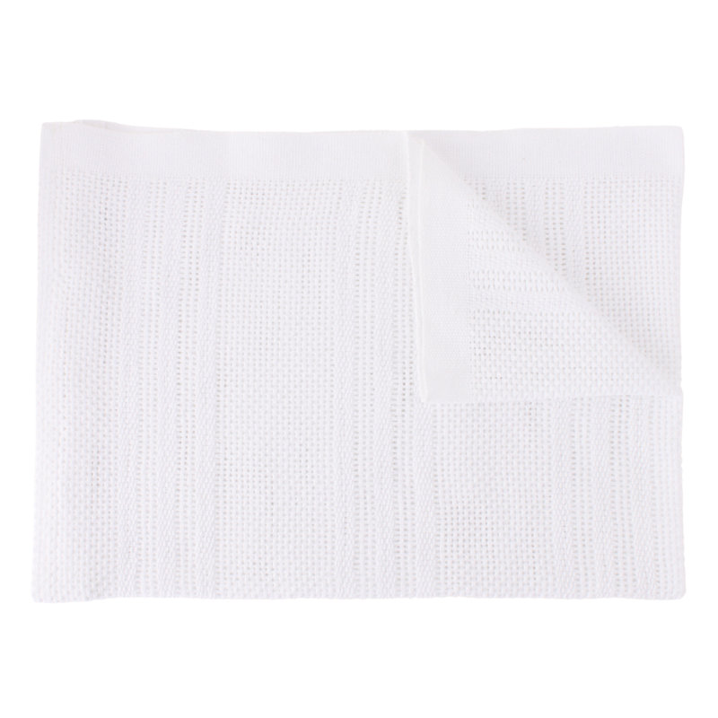 Bryan Cotton Baby Blanket, 100cm W  x 150cm L, White
