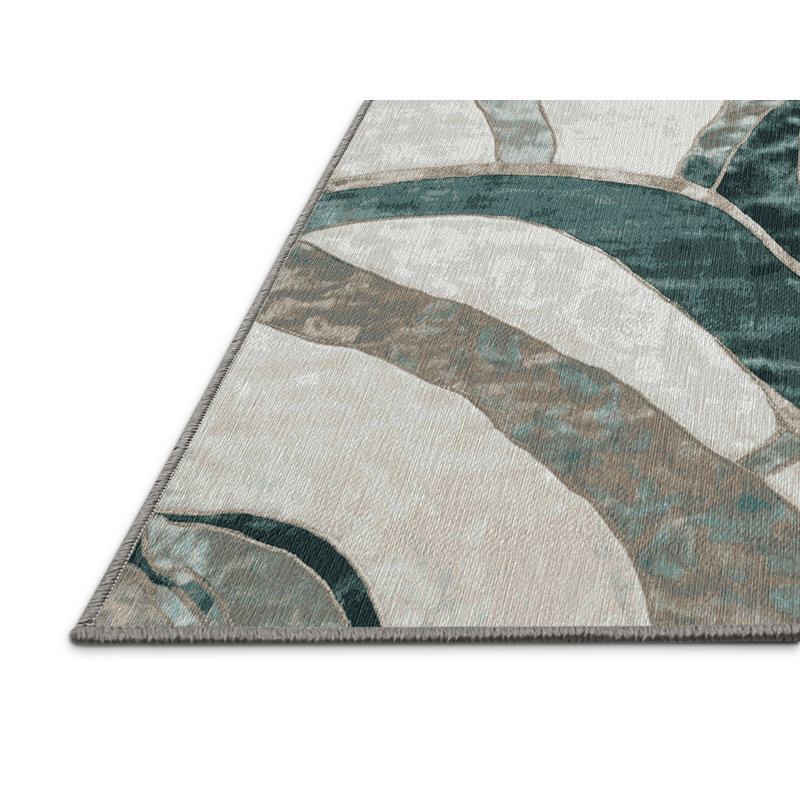 Machine Washable Brown Area Rug, Rectangle 2' x 3'