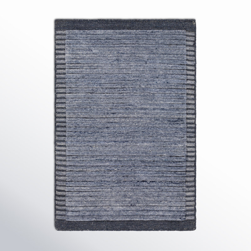 Felipa Hand Knotted Striped Indoor / Outdoor Rug, Rectangle 8' x 10'