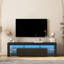 Meuble télé ultrabrillant avec lumières DEL pour téléviseur de 65 po ou moins, console de télévision moderne avec armoires de rangement pour le salon-736472976
