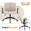 Chaise de bureau chenille pivotante rembourrée avec accoudoirs rabattables, chaise de travail réglable-124200301-124200296