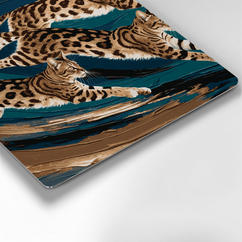 Cats California Spangled Grey Metal Wall Art, 144" H x 144" W x 0.05" D