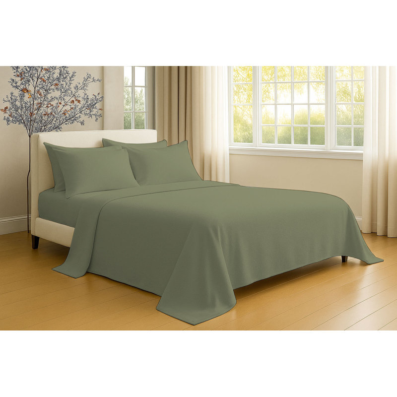 6-Piece Soft Microfiber Sheet Set, Full Sheet Set with 4 Pillowcases, Sage