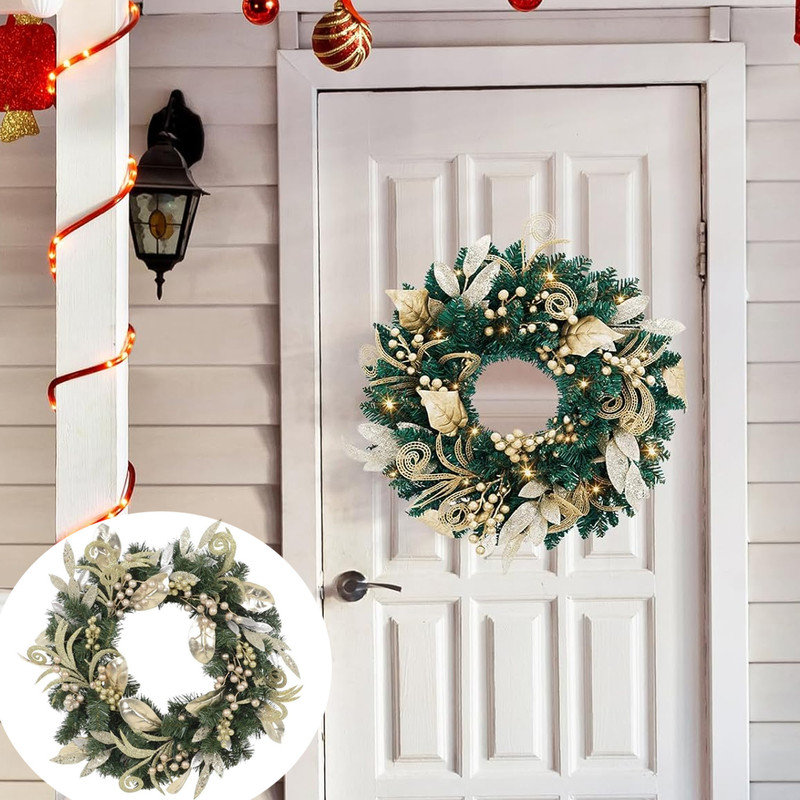 Faux Lighted 10.49cm Wreath