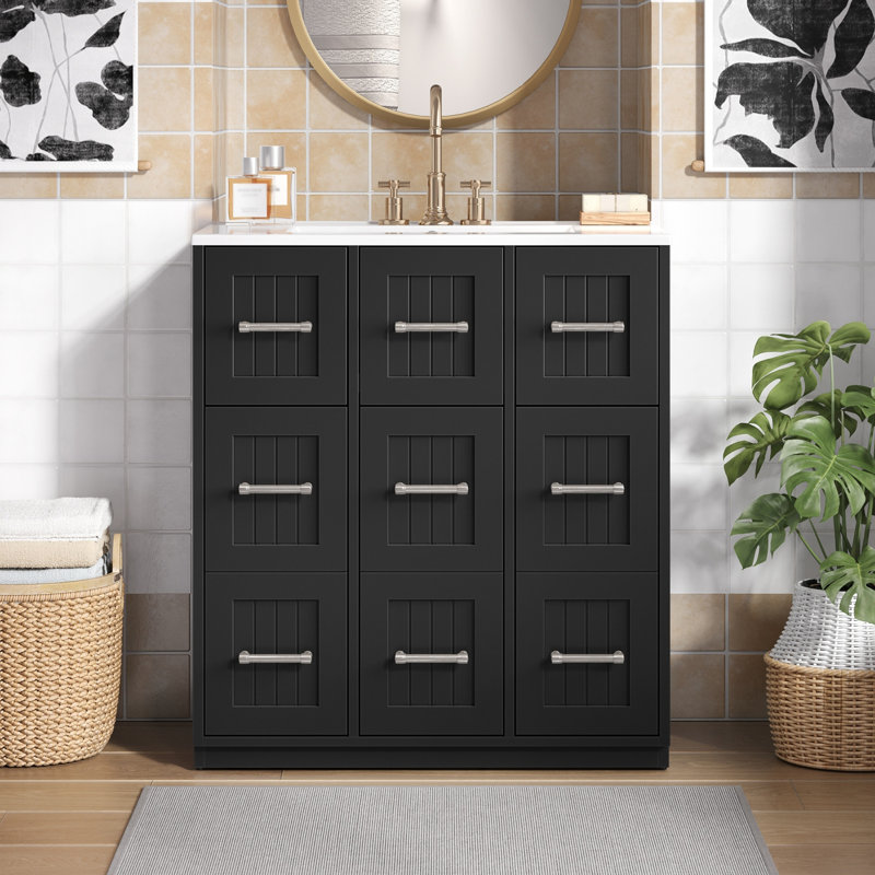 Meuble-lavabo moderne avec rangement, fabrication en bois pour la maison
