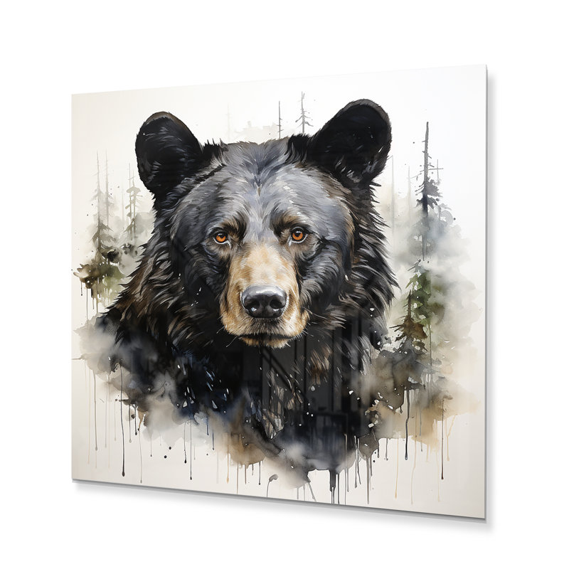 Décoration murale en métal Bear Wild Majesty I - Animaux, H 16 po x l 16 po x P 1 po