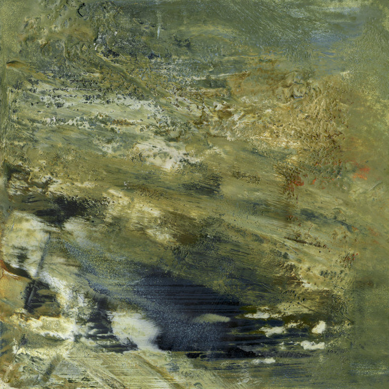 Encaustic Tile In Green VI by Sharon Gordon - Wrapped Canvas Painting, 76cm H x 76cm W x 3.8cm D