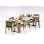 7 Pcs Grade-A Weathered Teak Wood Dining Set: 98" Sema Rectangle Table  And 6 Sema Arm Chairs #11Se3306-1991485116