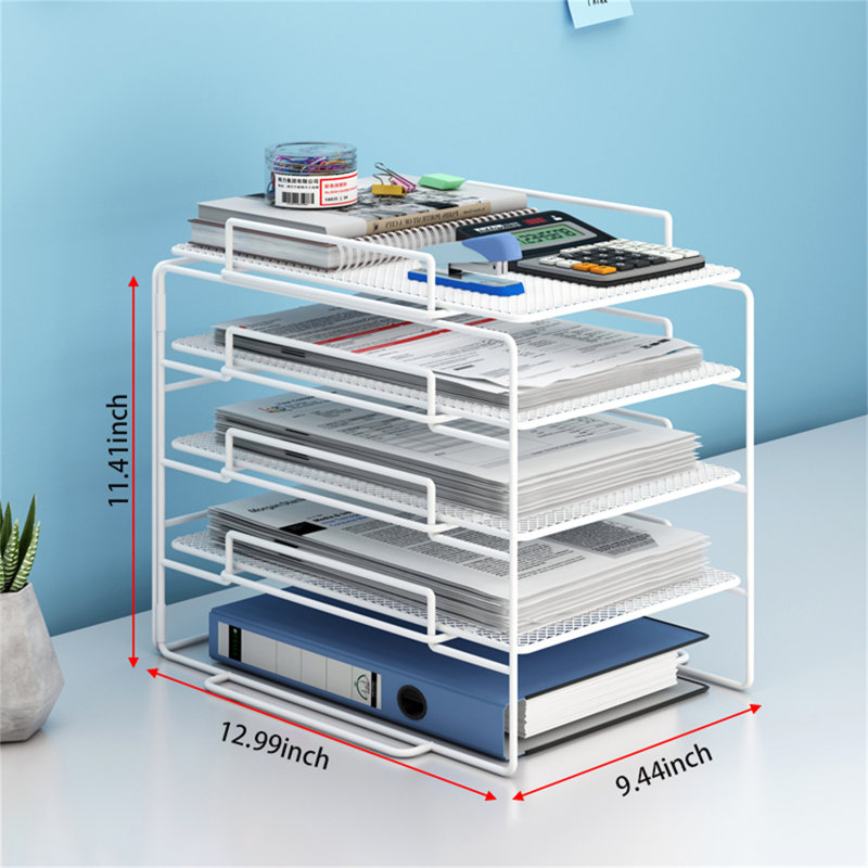 Masooma Metal Desk Organizer, White