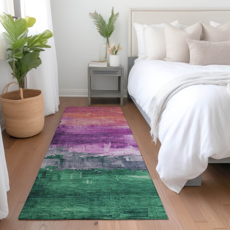 Machine Washable Indoor/Outdoor Claudian ACN1479 Purple Rug