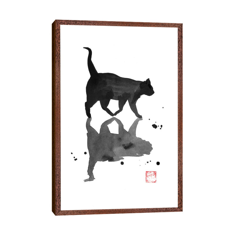 Puddle by Péchane - Print on Canvas, 66.04 cm H x 45.72 cm W, Classic Brown Wood Framed