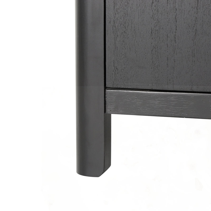 Armoire 4 portes de style maison de campagne, Noir