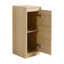Meuble-lavabo autoportant de 48 po avec lavabo en céramique blanche et 1 petite armoire de rangement, porte à fermeture douce, chêne blanc américain, contreplaqué