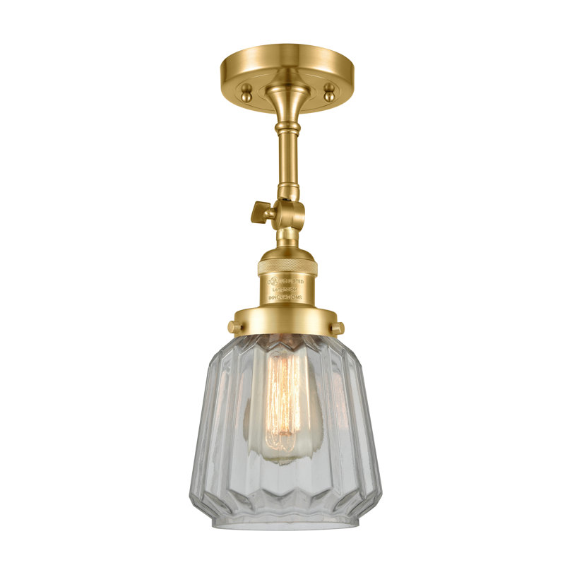 Plafonnier semi-encastré 6 po 1 lumières Vinson, Or satiné