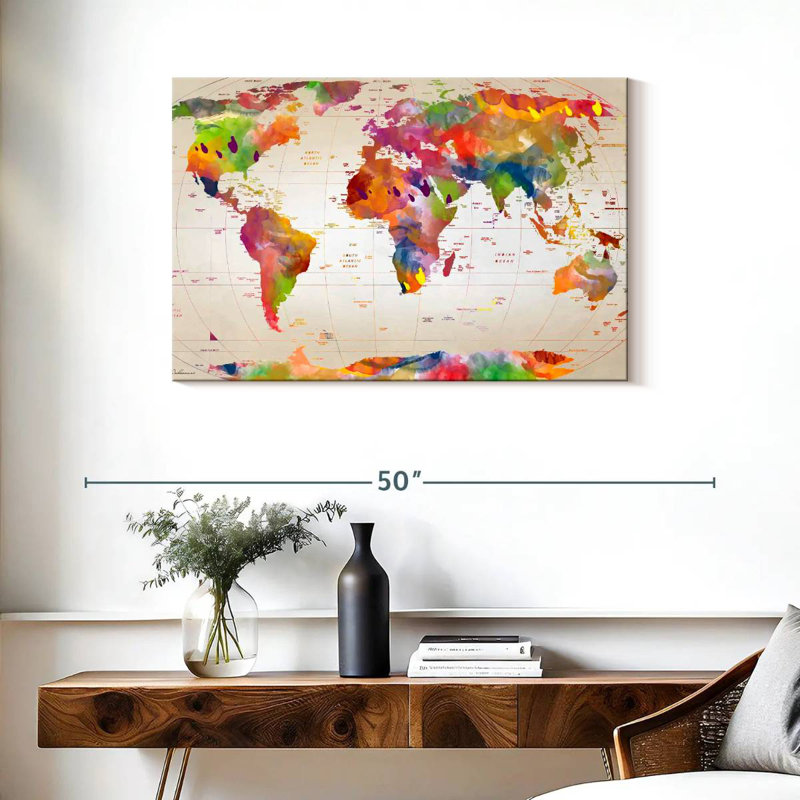 Carte du monde Aliaz II, H 24 po x l 36 po