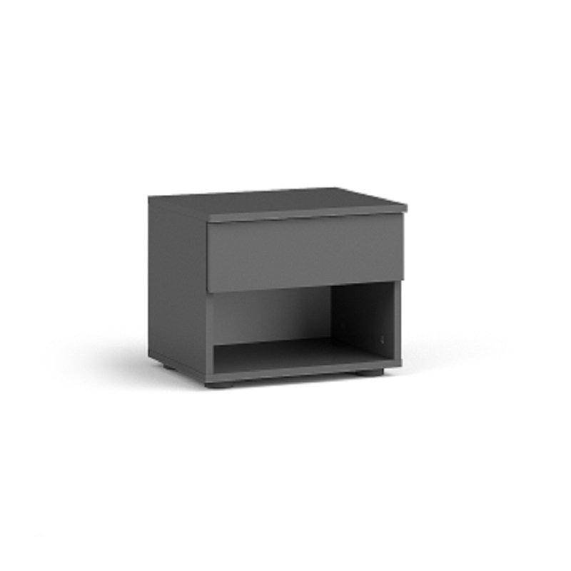 44.2cm W Laminate Bedside Table, Graphite Grey