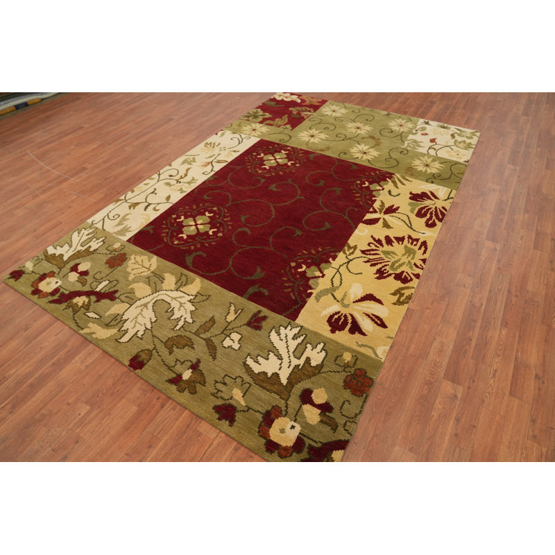 Tapis indien à motif floral All-Over 6 x 10
