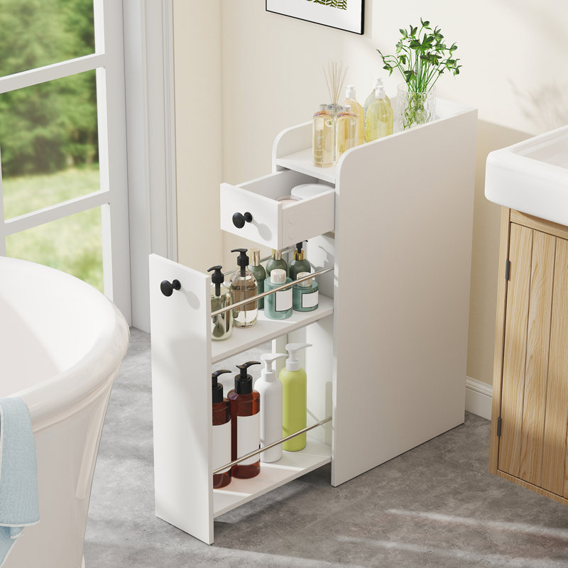 MDF Freestanding Bathroom Cabinet, White